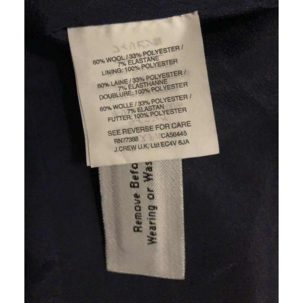 J.Crew Ruffle Hem Skirt Womens Size 10 Navy Blue Wool Blend Preppy Dark Academia - Picture 4 of 8